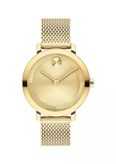 Movado Bold Evolution 2.0 Yellow Goldtone Stainless Steel Mesh Bracelet Watch/34MM