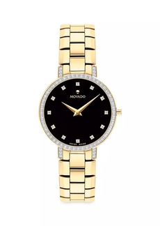 Movado Faceto Gold-Plated Diamond Watch