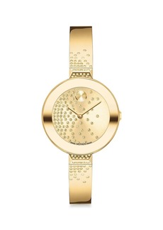 Movado Goldtone Stainless Steel & Crystal Bangle Watch