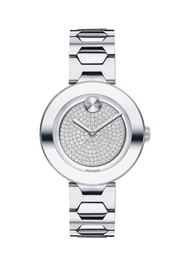 Movado Movado Bold Crystal Dial Stainless Steel Bracelet Watch