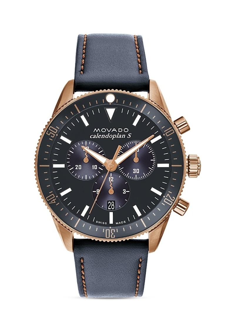 Movado Calendoplan S Bronze Ion Plated Stainless Steel Chronograph, 42mm