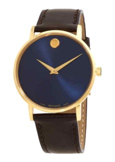 Movado Men's 0607316 Museum Classic Blue Dial Brown Strap Watch