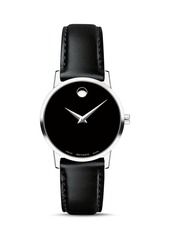 Movado Museum Classic Black Leather Strap Watch, 28mm