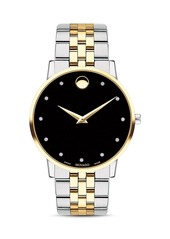 Movado Museum Classic Two-Tone Diamond-Index Watch, 40mm