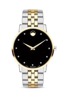 Movado Museum Classic Two-Tone Diamond-Index Watch, 40mm
