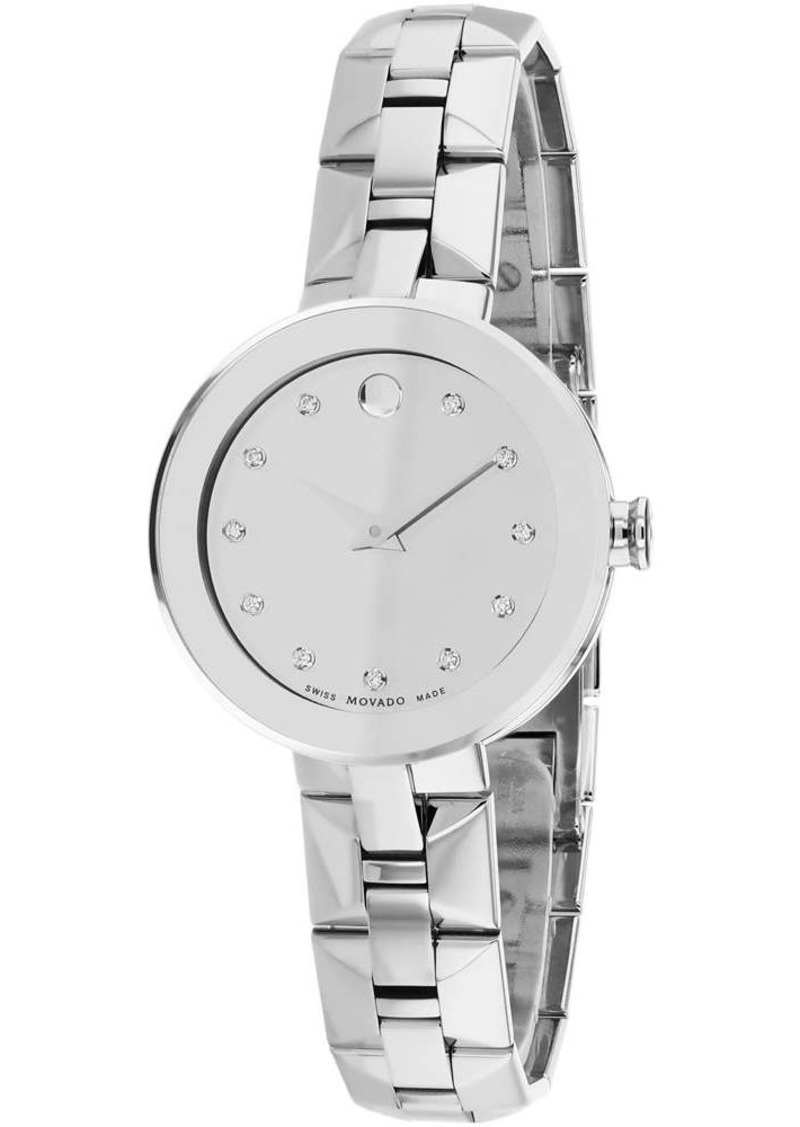 Movado Women's Sapphire Silver Dial Watch