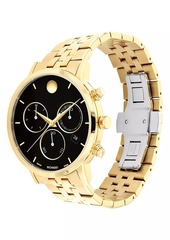 Movado Museum Classic Chronograph Yellow PVD Bracelet Watch/42MM