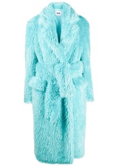 MSGM belted faux-fur coat
