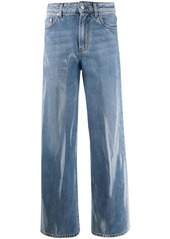 MSGM bleach-effect straight leg jeans