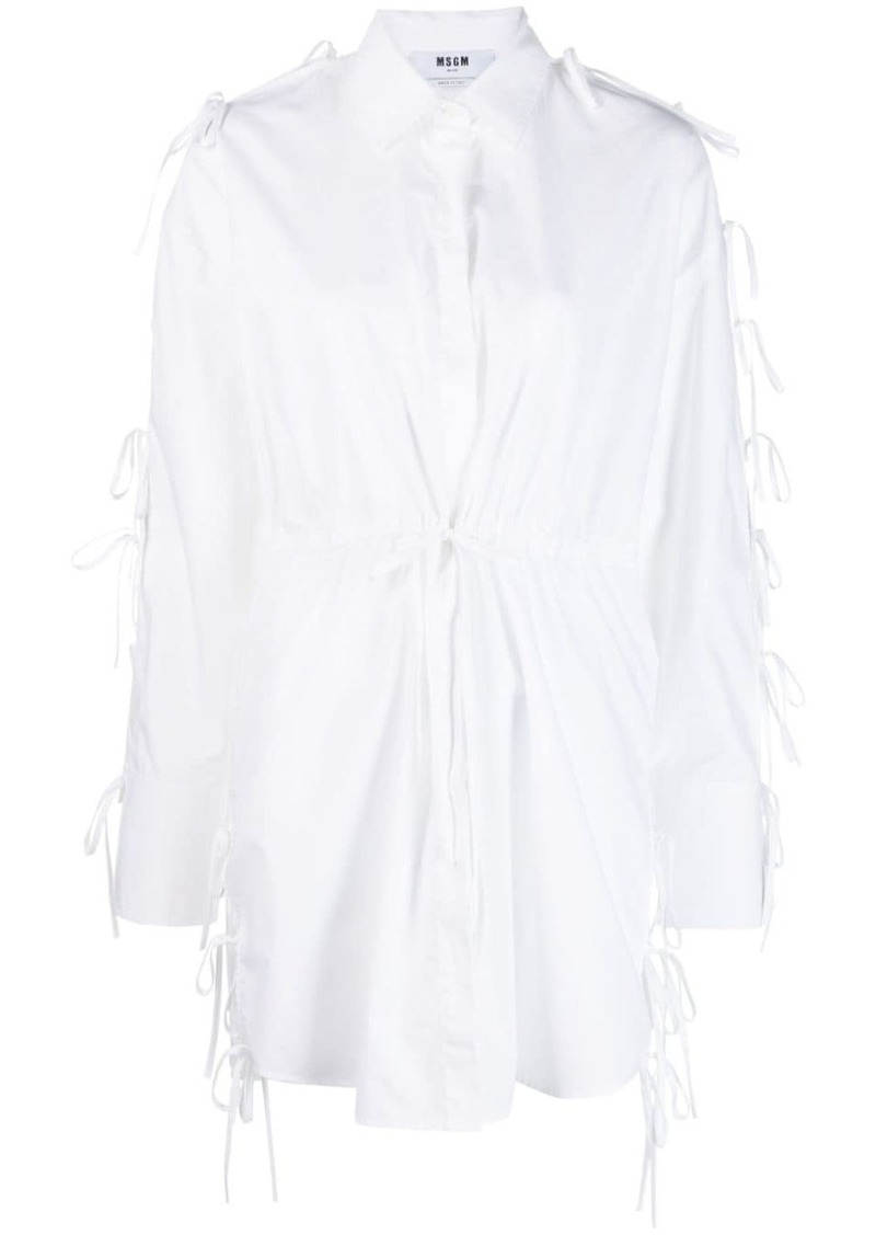 MSGM bow-embellished cotton shirtdress