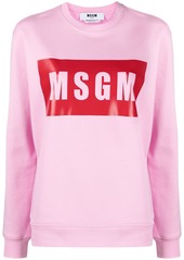 MSGM box logo crew neck sweatshirt