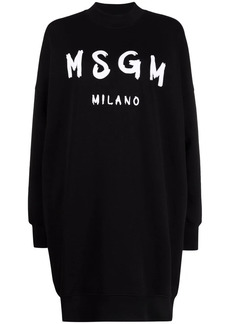 MSGM brushstroke-logo sweatshirt dress