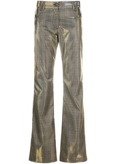 MSGM checked lamé flared trousers