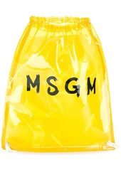 MSGM clear logo print backpack