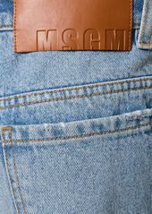 MSGM Cotton Denim Crop Jeans