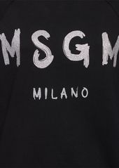 MSGM Cotton Jersey Logo Sweatshirt