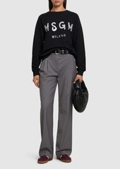 MSGM Cotton Jersey Logo Sweatshirt