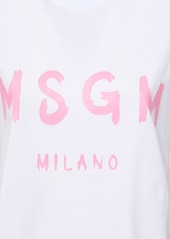 MSGM Cotton Jersey Logo T-shirt