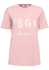 MSGM Cotton Jersey Logo T-shirt