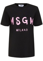 MSGM Cotton Jersey Logo T-shirt