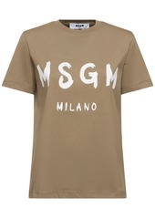 MSGM Cotton Jersey Logo T-shirt