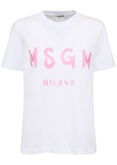 MSGM Cotton Jersey Logo T-shirt