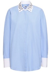 MSGM Cotton Poplin Embellished Shirt