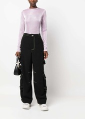 MSGM crew-neck metallic jumper