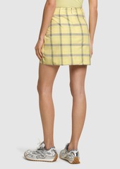 MSGM Crispy Ruffled Check Poplin Mini Skirt