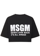 MSGM Cropped Cotton T-shirt