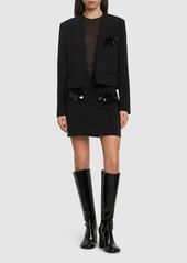 MSGM Double Crepe Cady Mini Skirt W/sequins