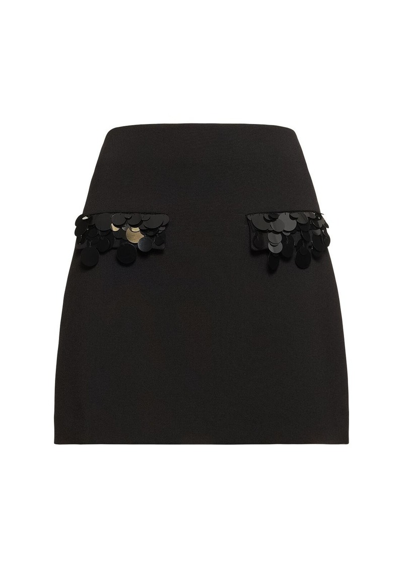 MSGM Double Crepe Cady Mini Skirt W/sequins