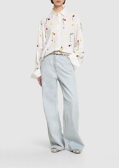 MSGM Embellished Cotton Poplin Shirt