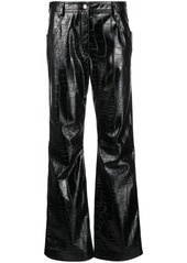 MSGM embossed-crocodile straight-leg trousers