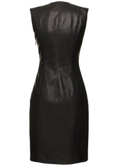 MSGM Faux Leather Midi Dress