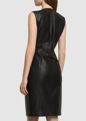 MSGM Faux Leather Midi Dress