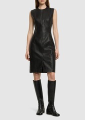 MSGM Faux Leather Midi Dress