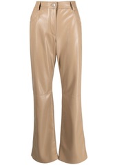 MSGM faux-leather straight-leg trousers