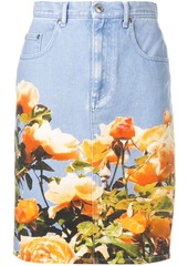MSGM floral print denim skirt