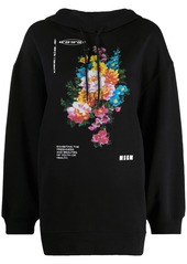 MSGM floral print hooded sweatshirt