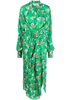 MSGM floral-print knotted shirt dress