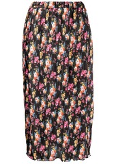 MSGM floral-print plissé skirt