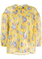 MSGM floral print silk blouse