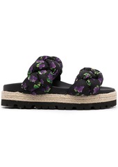 MSGM floral strap flatform sandals