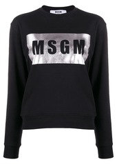 MSGM foil logo print sweatshirt