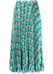 MSGM geometric pattern pleated midi skirt