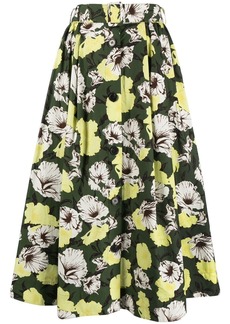 MSGM Hibiscus Camouflage-print skirt
