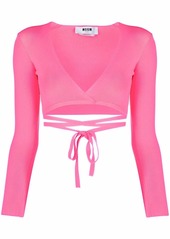 MSGM lace-up cropped top