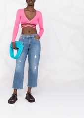 MSGM lace-up cropped top