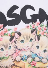 MSGM Logo & Cats Cotton Jersey T-shirt